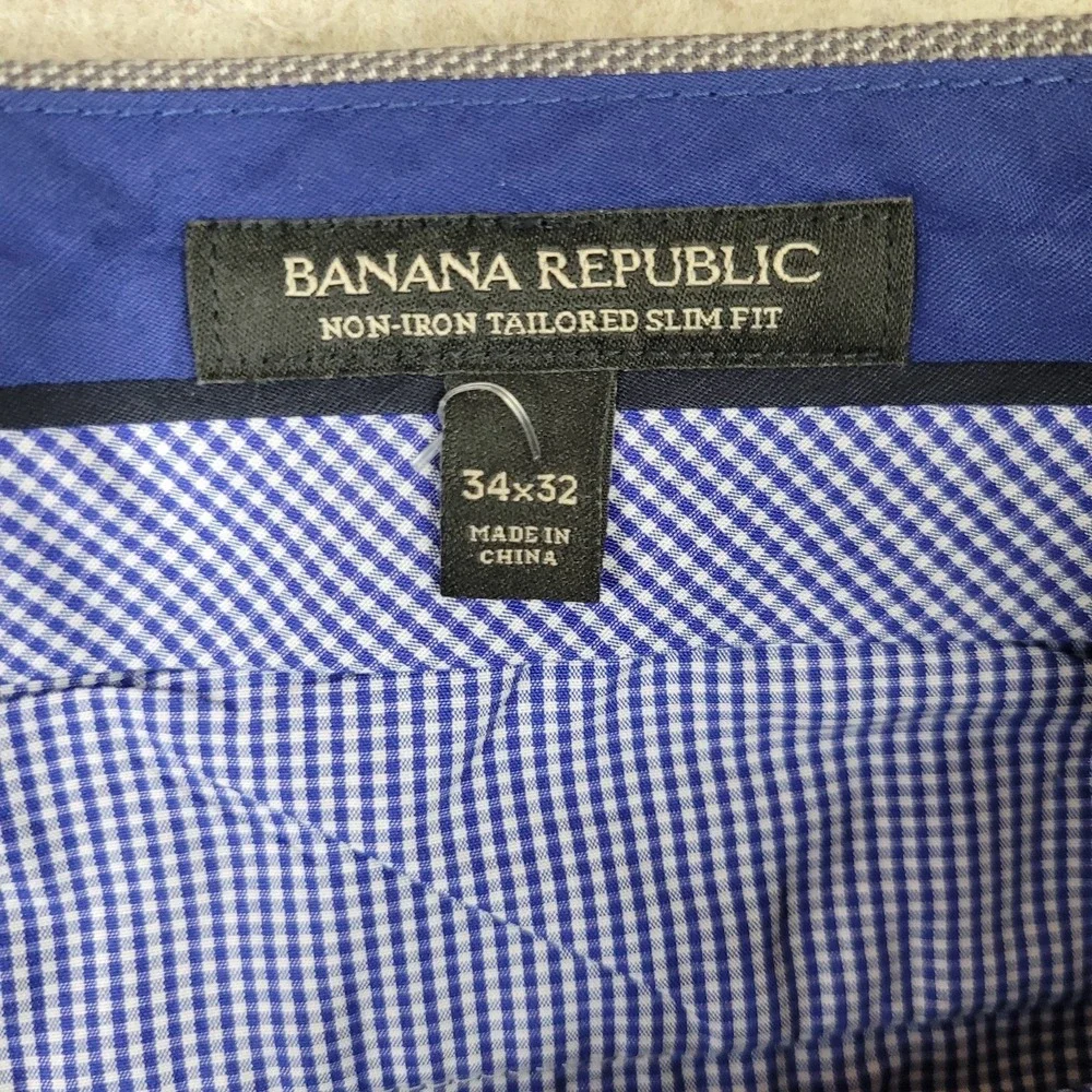 Banana Republic Chino Pants Mens 34x32 (Fits 36x28) Non‎ Iron Tailored Slim Fit